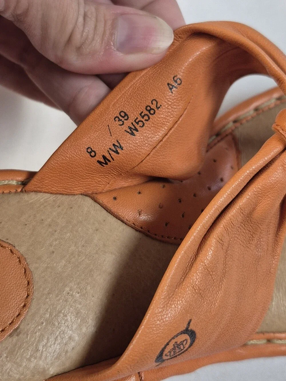 Born Cetina Orange Knotted Wedge Espadrille Sandals Size 8